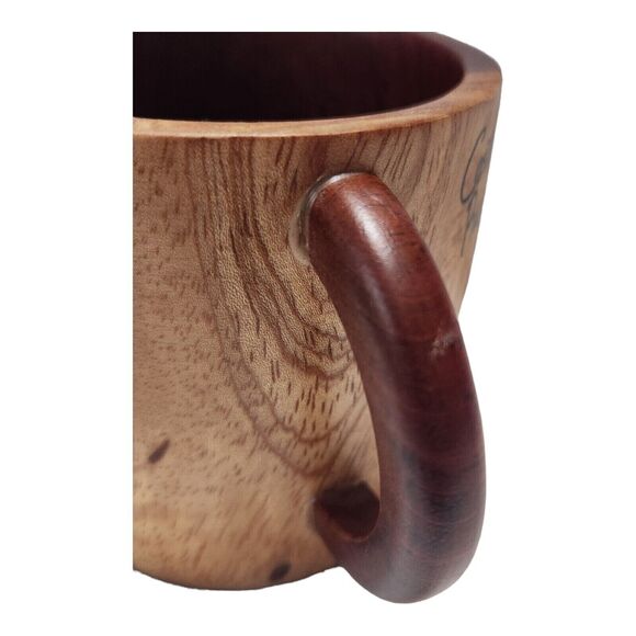 Wooden Costa Rica Souvenir Coffee Tea Mug w/ Hand Painted Toucan - Picture 4 of 6